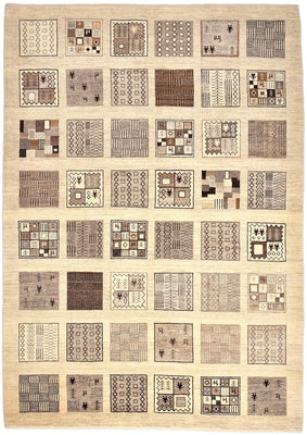 Alfombra Gabbeh - Loribaft Persa - 296 x 206 cm - marrón claro