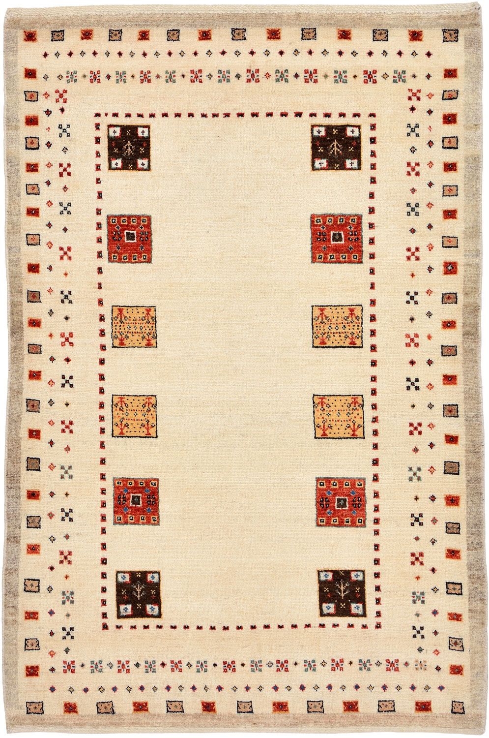 Alfombra Gabbeh - Loribaft Persa - 127 x 84 cm - multicolor