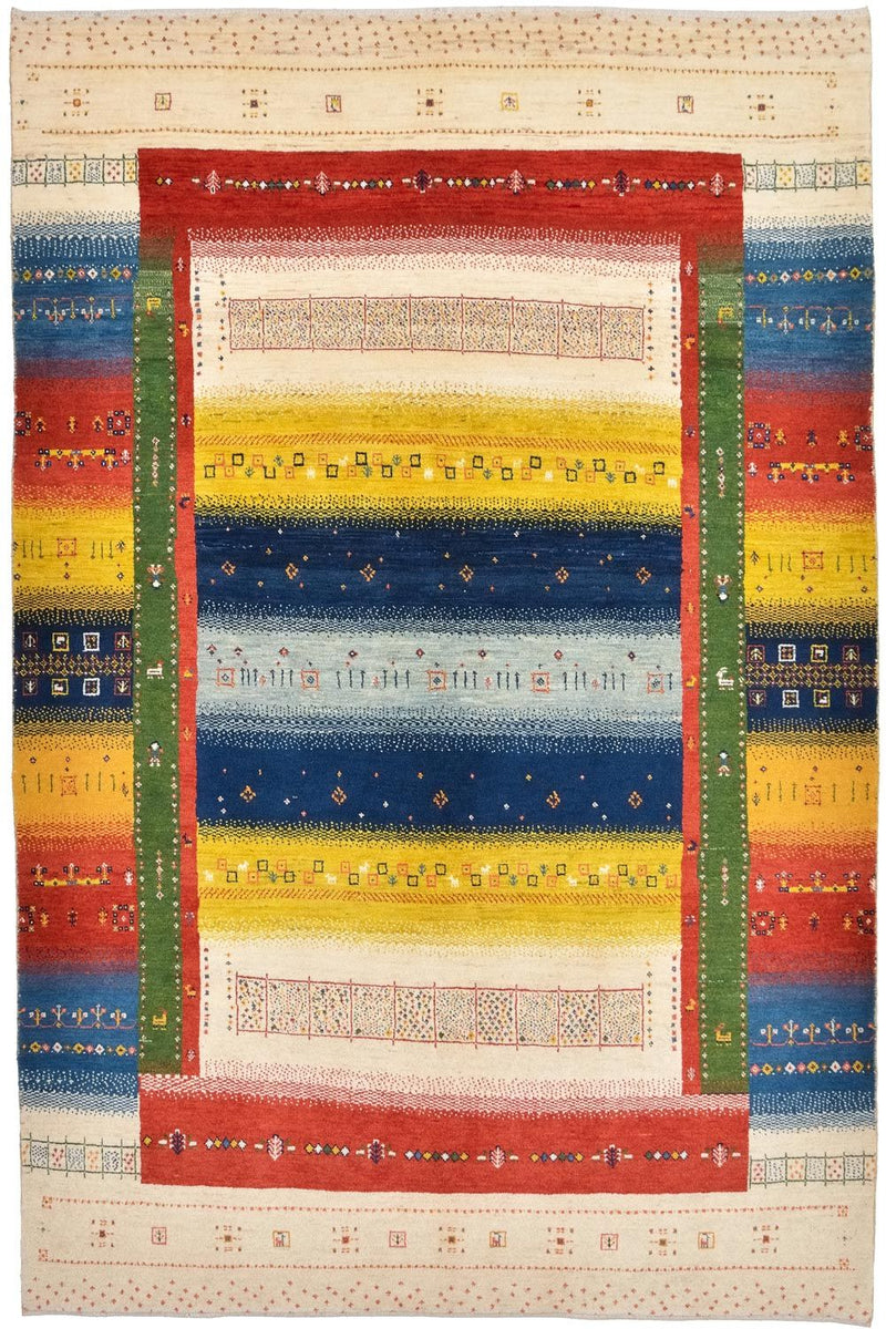 Alfombra Gabbeh - Loribaft Persa - 225 x 146 cm - multicolor