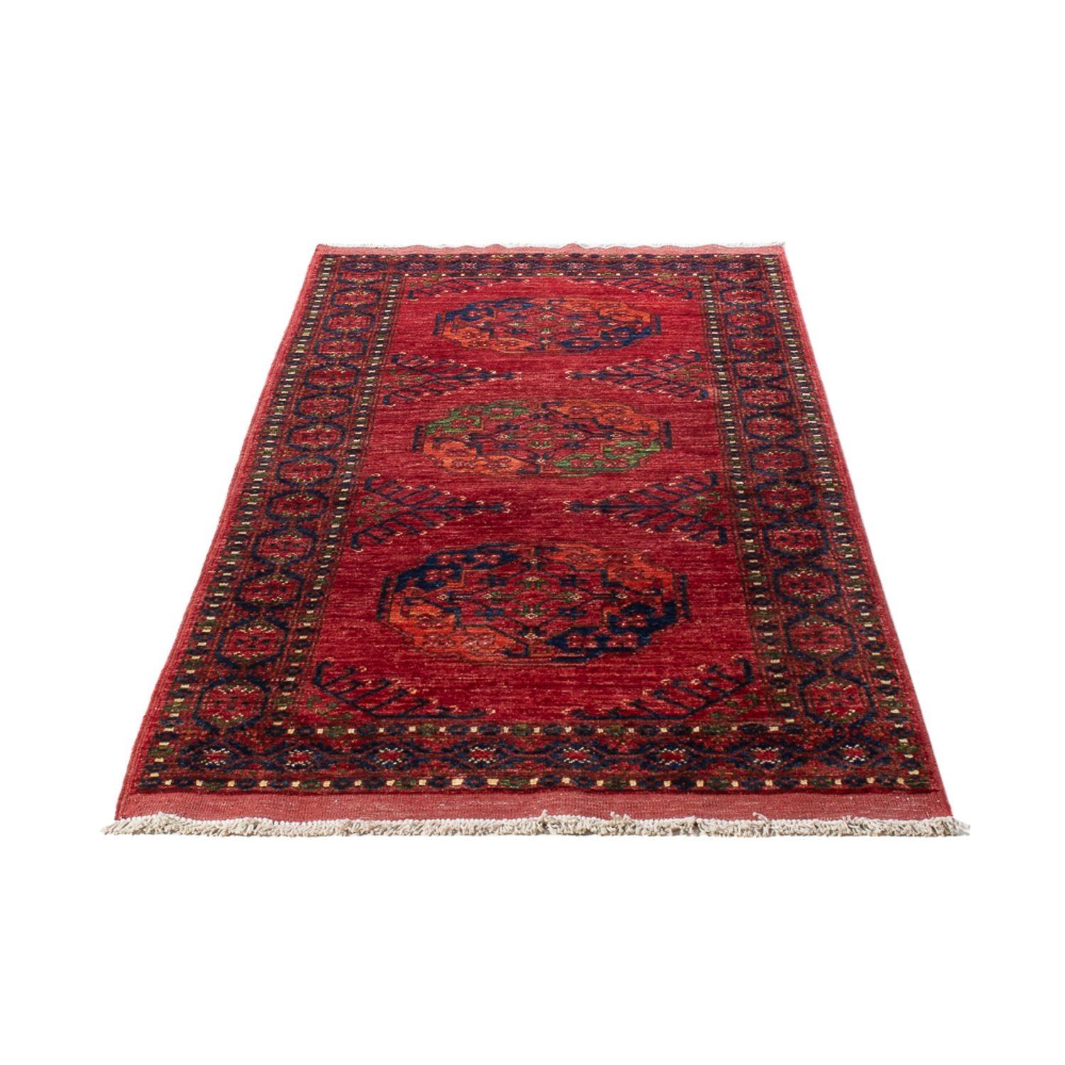 Alfombra de pasillo Alfombra afgana - 201 x 81 cm - rojo