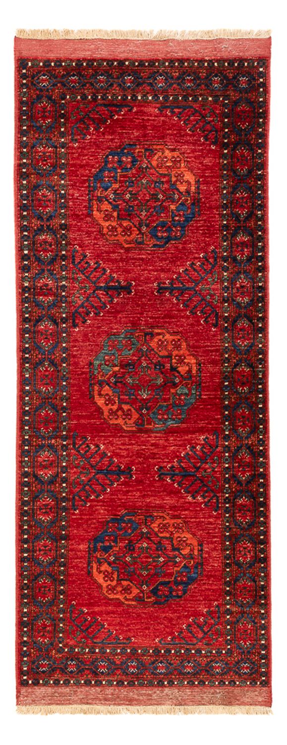Alfombra de pasillo Alfombra afgana - 207 x 80 cm - rojo