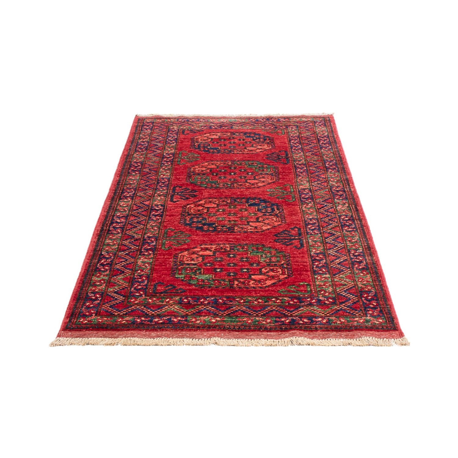 Alfombra de pasillo Alfombra afgana - 201 x 86 cm - rojo