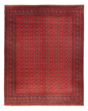 Alfombra afgana - Filpa - 392 x 308 cm - rojo burdeos