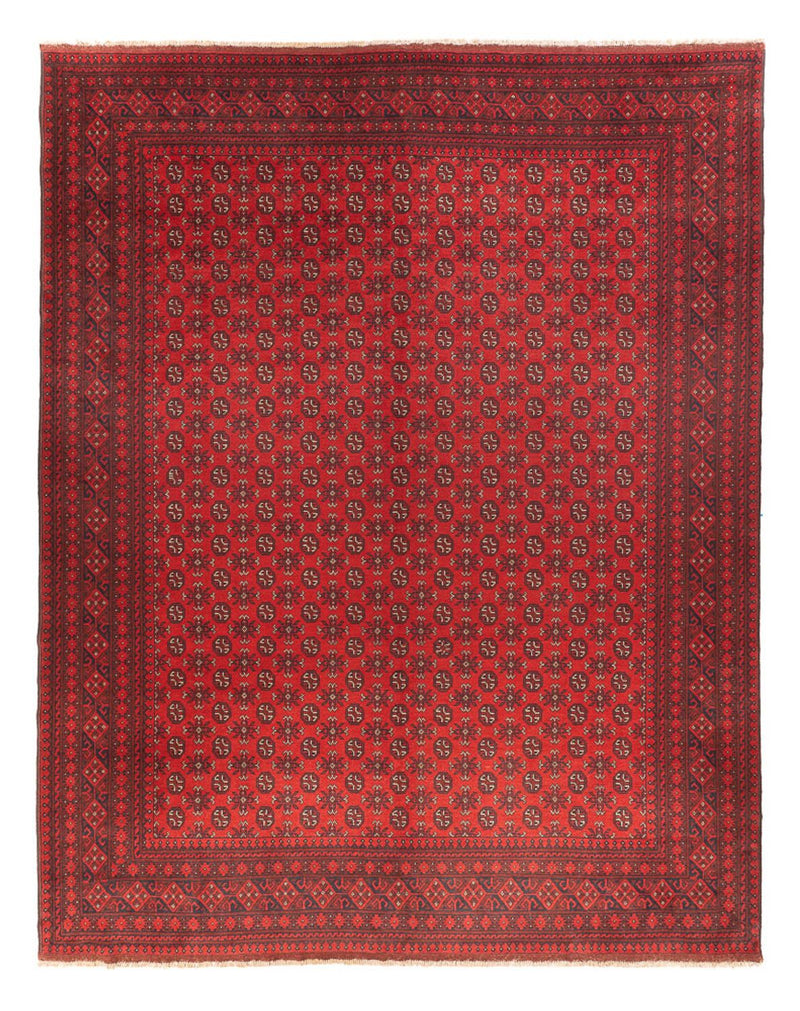 Alfombra afgana - Filpa - 392 x 308 cm - rojo burdeos