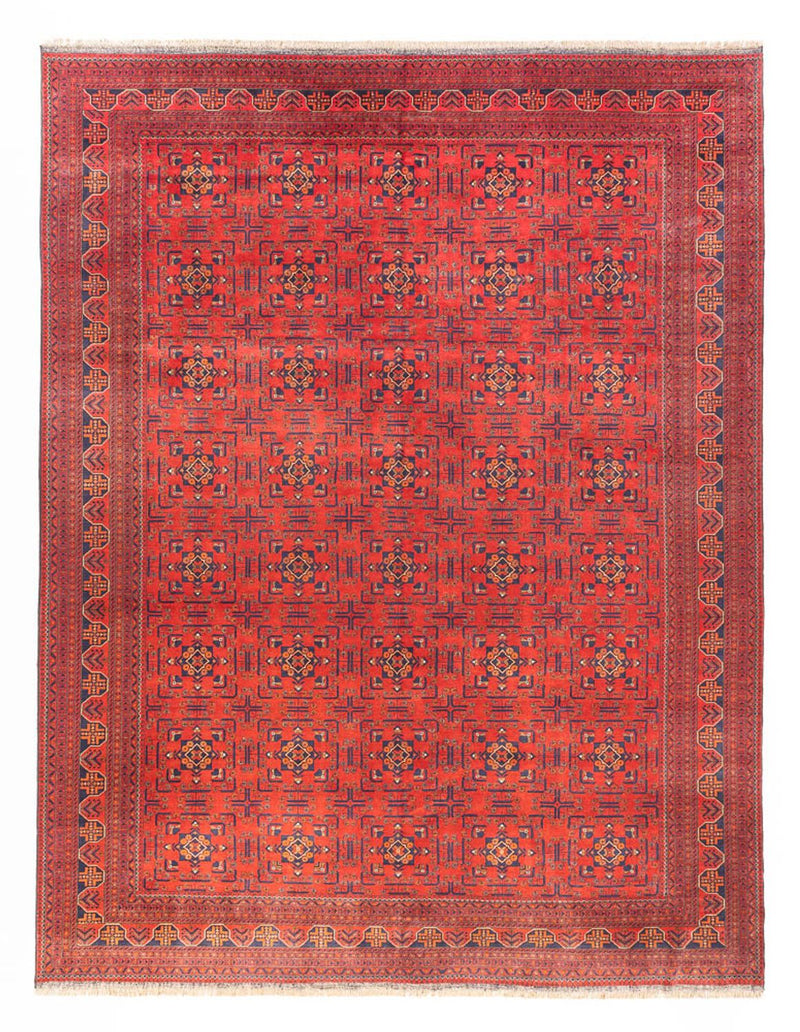 Alfombra afgana - Kunduz - 391 x 296 cm - rojo