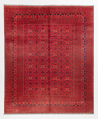 Alfombra afgana - Kunduz - 366 x 297 cm - rojo