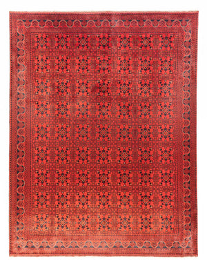 Alfombra afgana - Kunduz - 391 x 295 cm - rojo