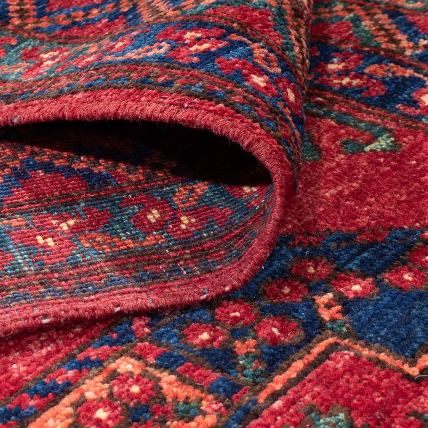 Alfombra de pasillo Alfombra afgana - 368 x 85 cm - rojo