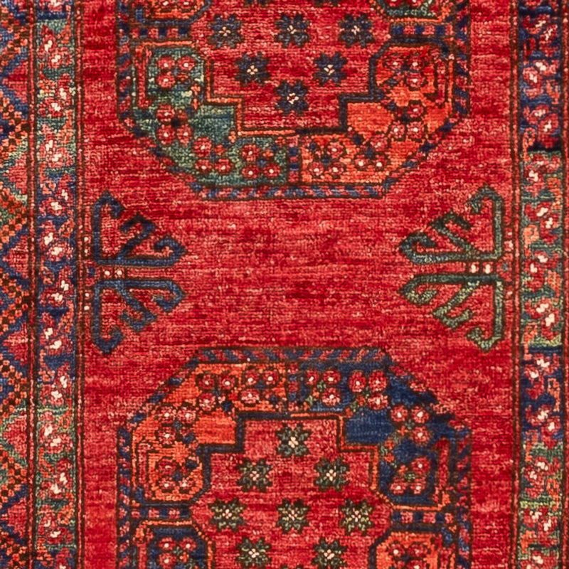 Alfombra de pasillo Alfombra afgana - 395 x 76 cm - rojo