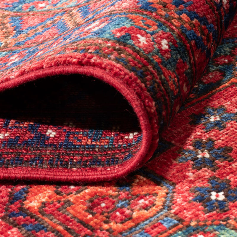 Alfombra de pasillo Alfombra afgana - 395 x 76 cm - rojo