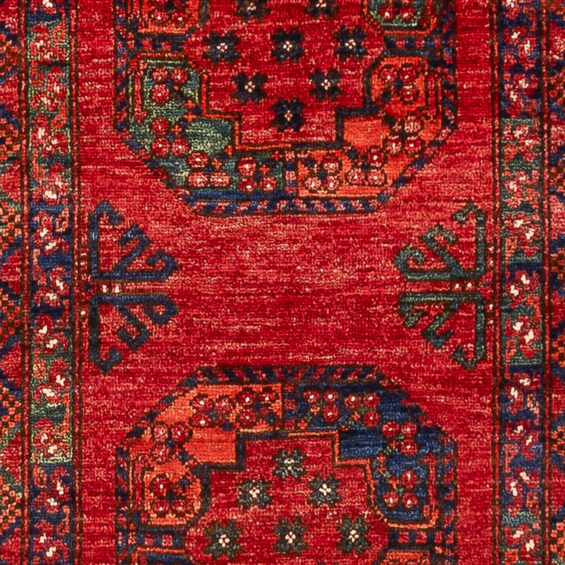 Alfombra de pasillo Alfombra afgana - 395 x 77 cm - rojo