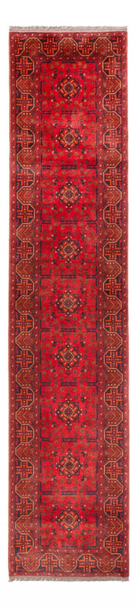Alfombra de pasillo Alfombra afgana - Kunduz - 395 x 80 cm - rojo