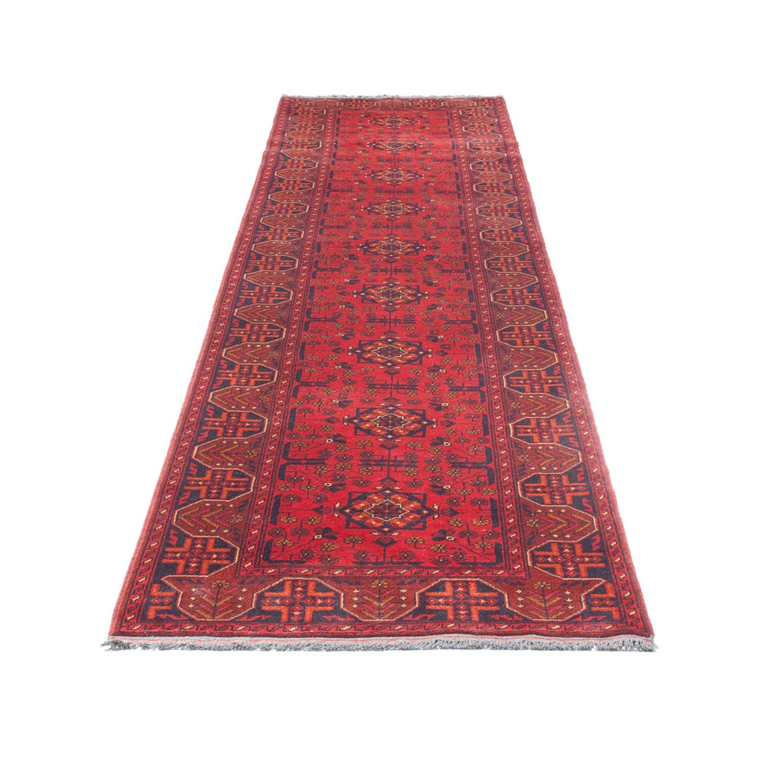 Alfombra de pasillo Alfombra afgana - Kunduz - 395 x 80 cm - rojo