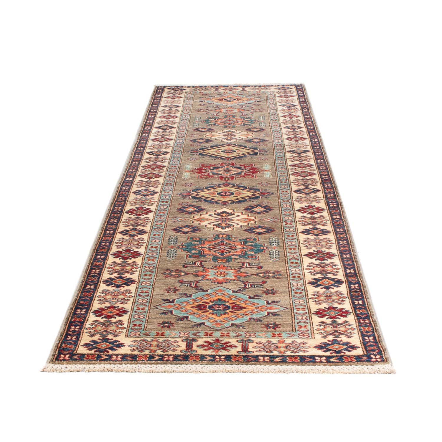 Alfombra de pasillo Alfombra Ziegler - Kazak - 317 x 81 cm - gris claro