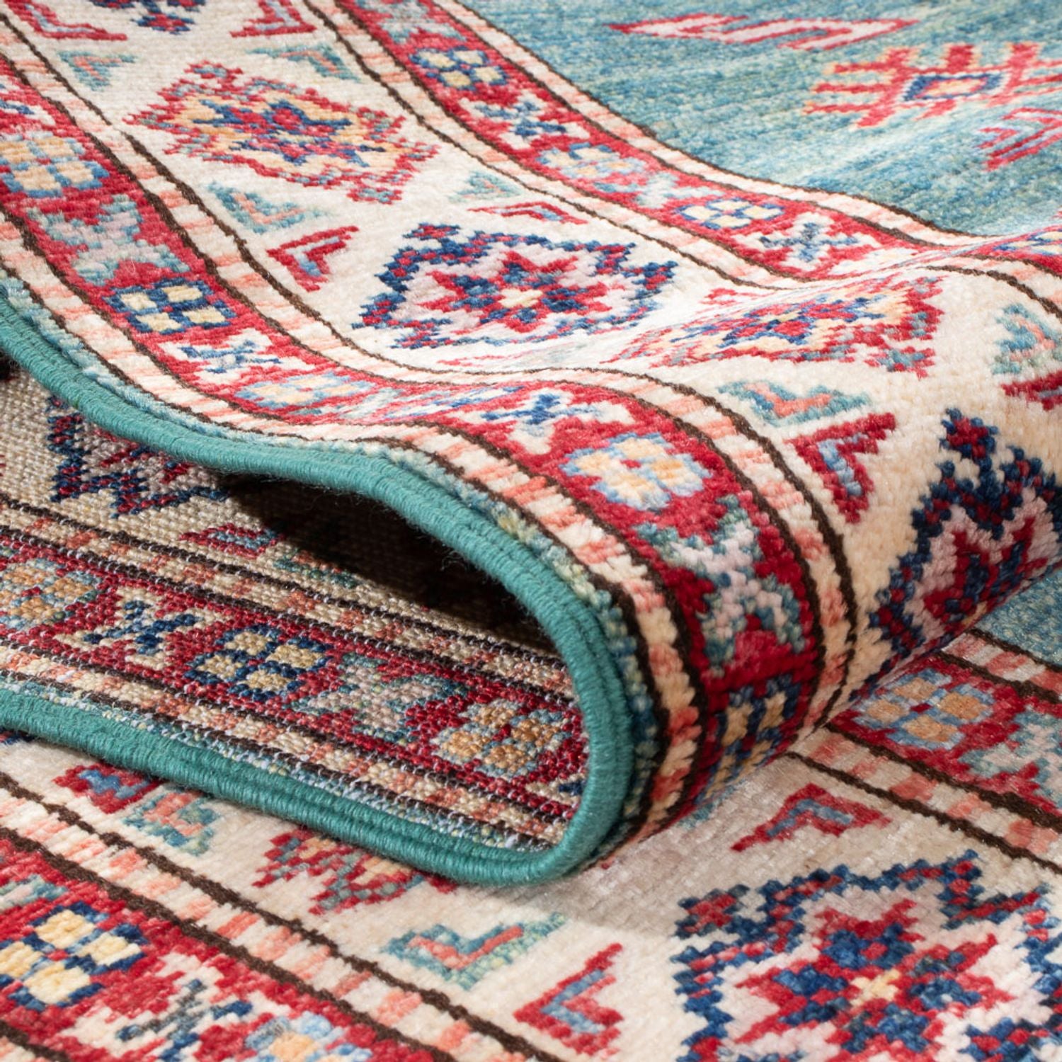 Alfombra de pasillo Alfombra Ziegler - Kazak - 303 x 80 cm - turquesa