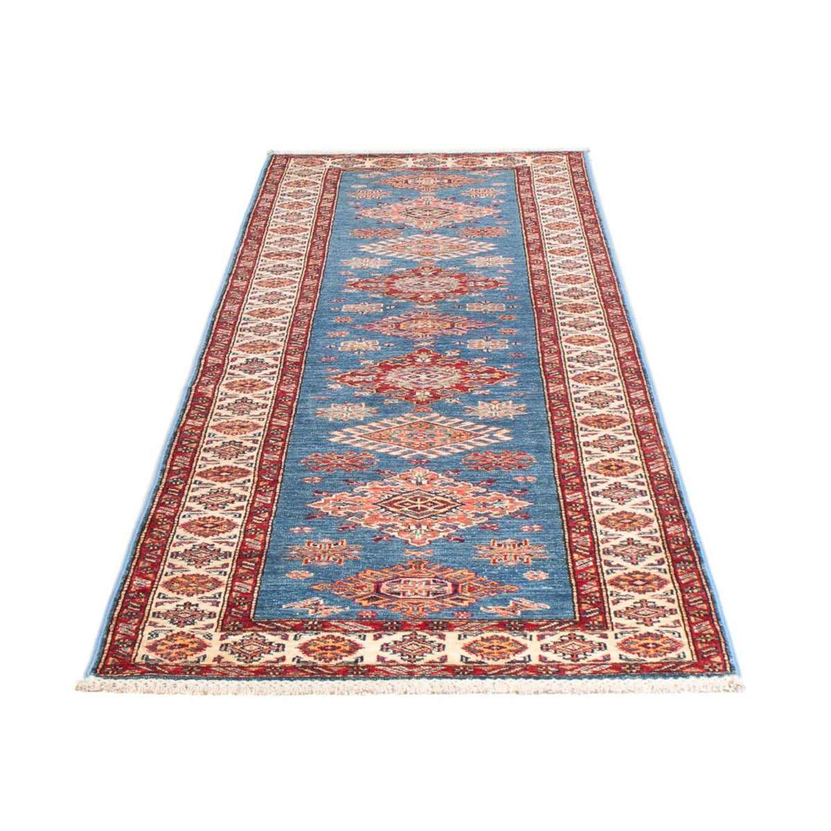 Alfombra de pasillo Alfombra Ziegler - Kazak - 305 x 79 cm - azul