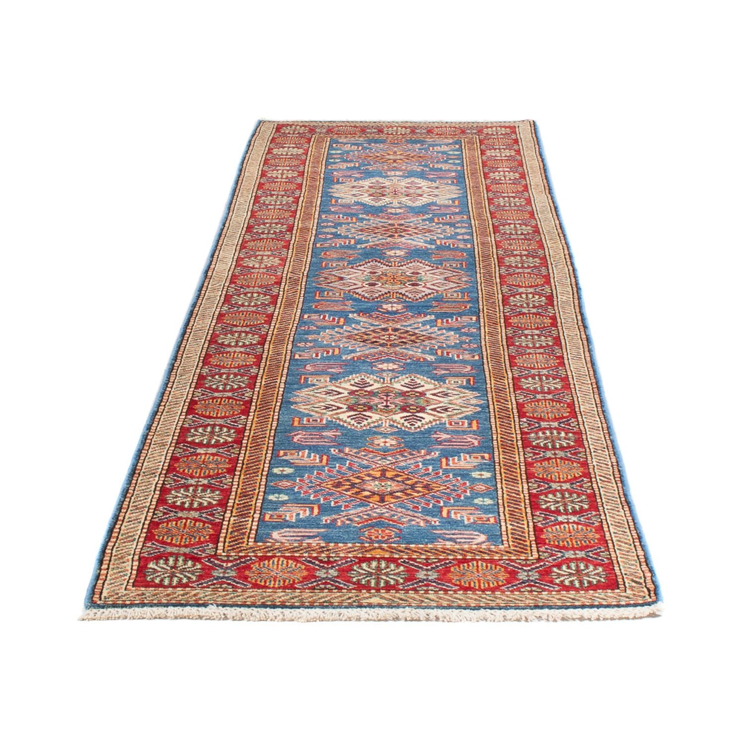 Alfombra de pasillo Alfombra Ziegler - Kazak - 306 x 79 cm - azul