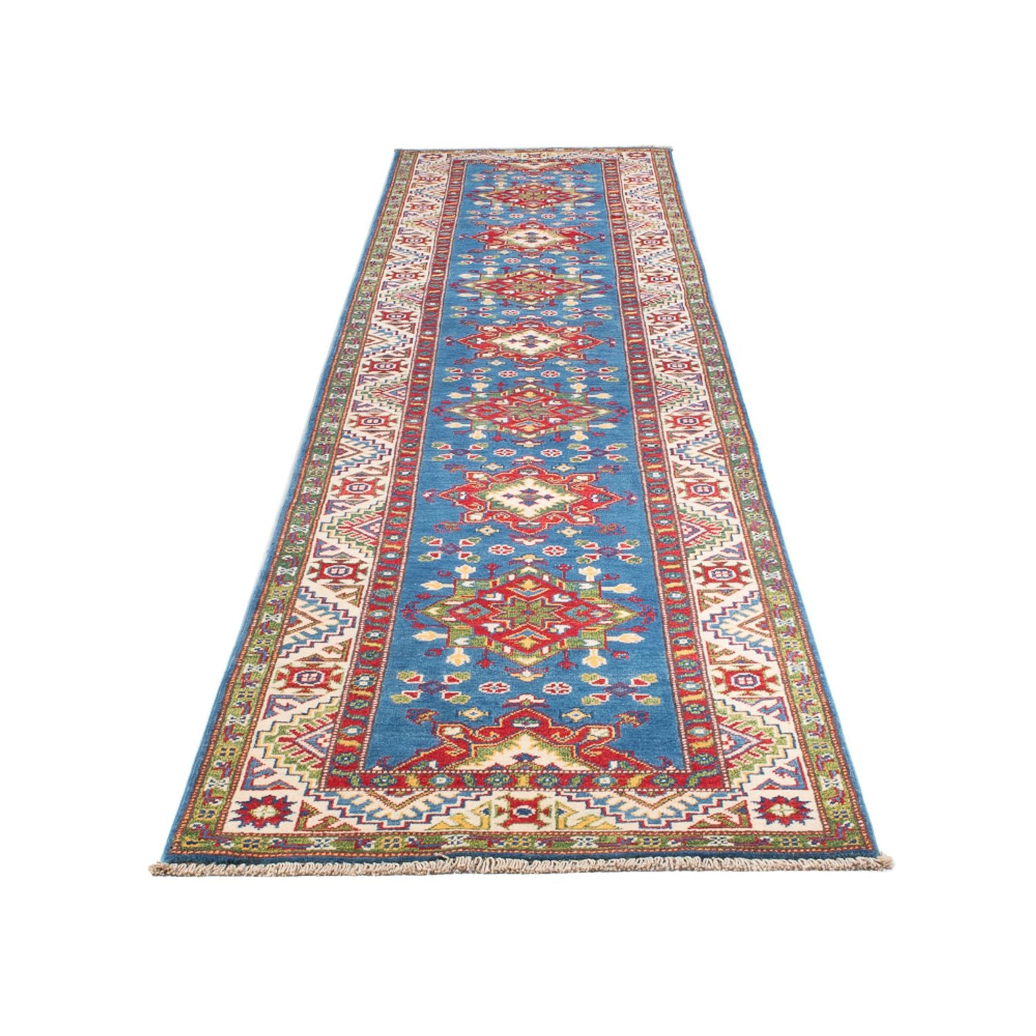 Alfombra de pasillo Alfombra Ziegler - Kazak - 403 x 78 cm - azul oscuro
