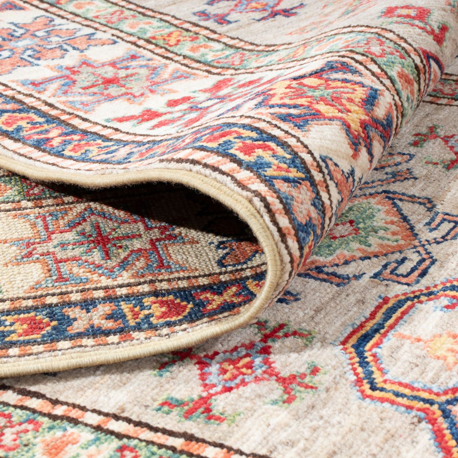 Alfombra de pasillo Alfombra Ziegler - Kazak - 300 x 75 cm - beige oscuro