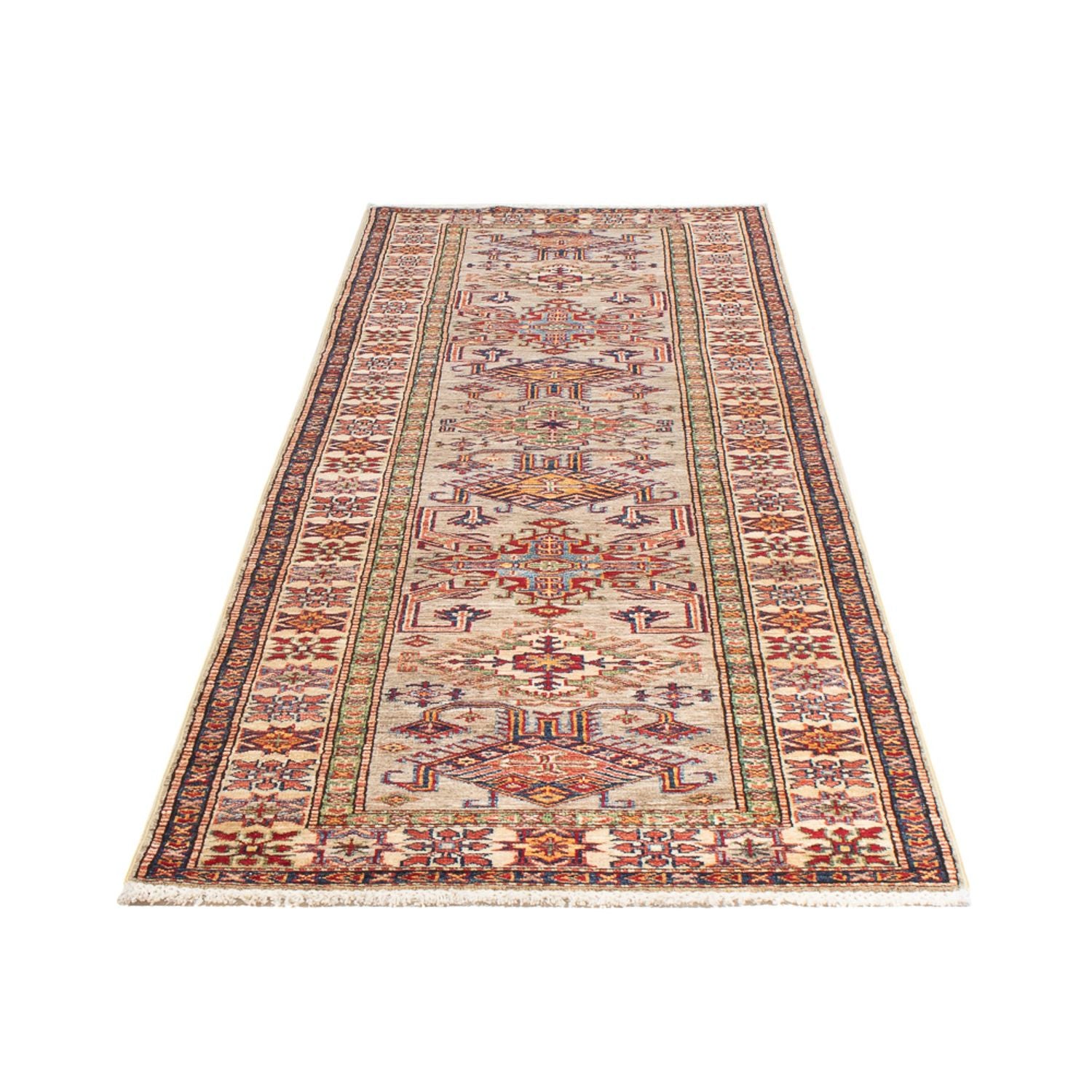 Alfombra de pasillo Alfombra Ziegler - Kazak - 300 x 75 cm - beige oscuro