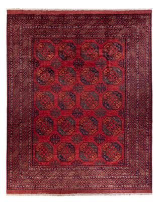 Alfombra afgana - Kunduz - 306 x 255 cm - rojo