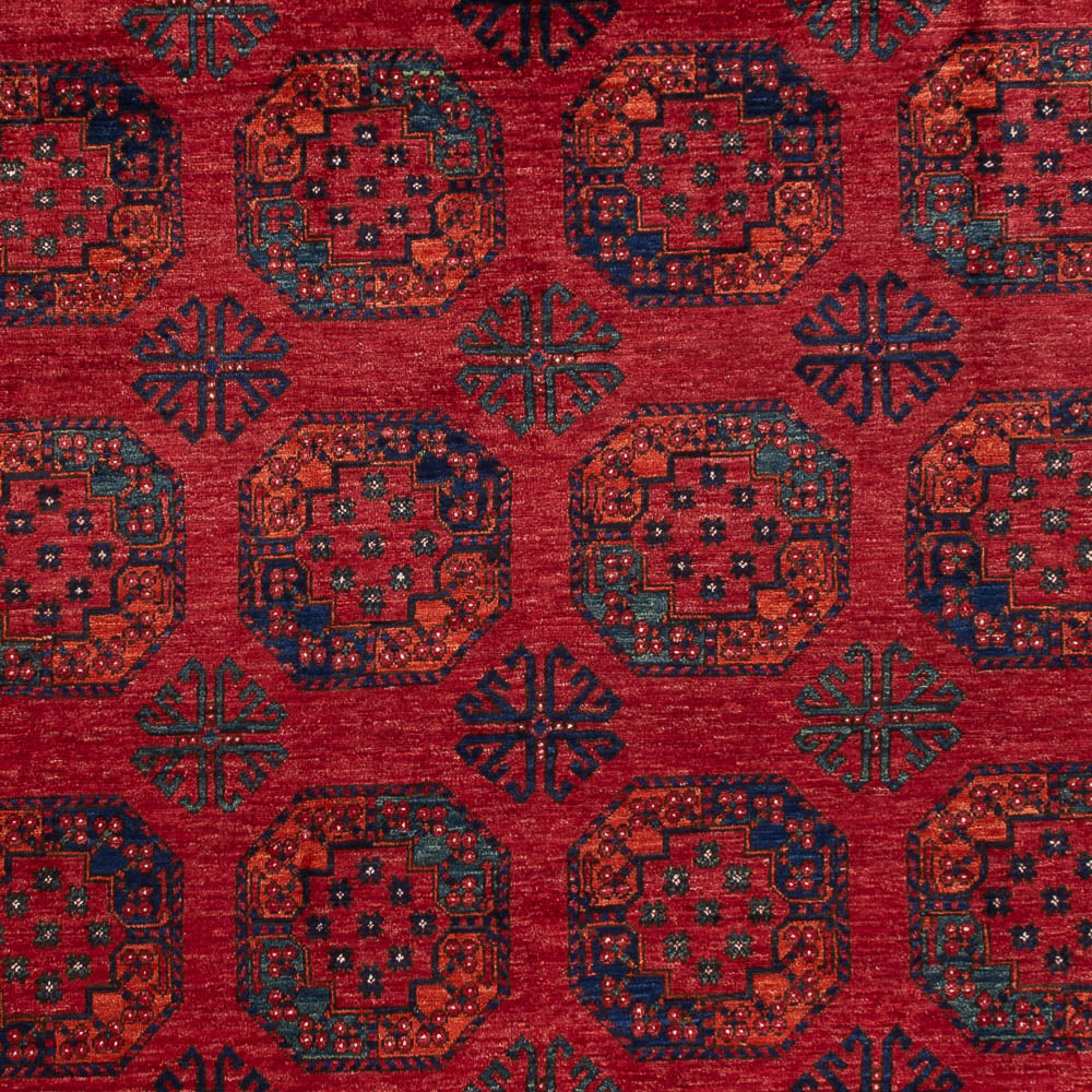 Alfombra afgana - Kunduz - 306 x 255 cm - rojo