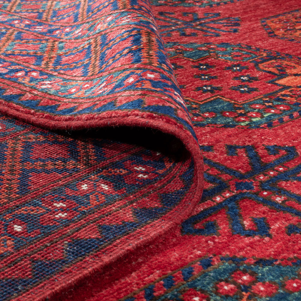 Alfombra afgana - Kunduz - 306 x 255 cm - rojo