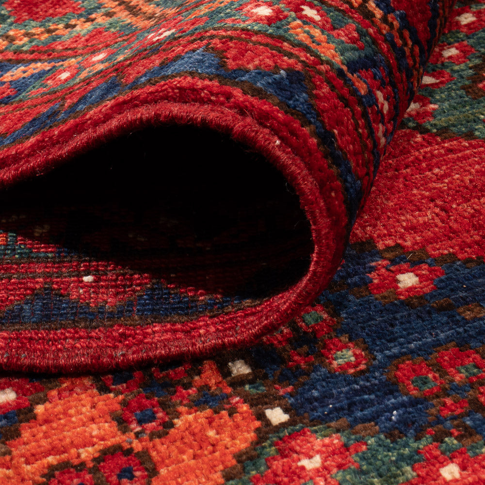 Alfombra afgana - Kunduz - 199 x 149 cm - rojo