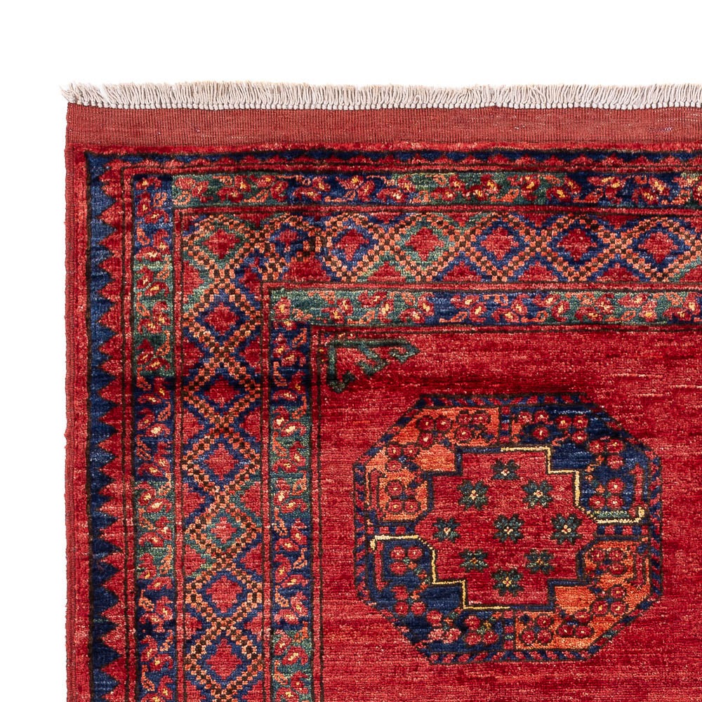 Alfombra afgana - Kunduz - 205 x 158 cm - rojo
