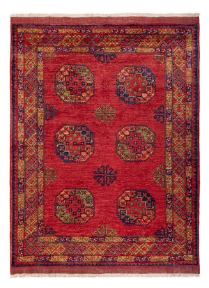 Alfombra afgana - Kunduz - 197 x 154 cm - rojo