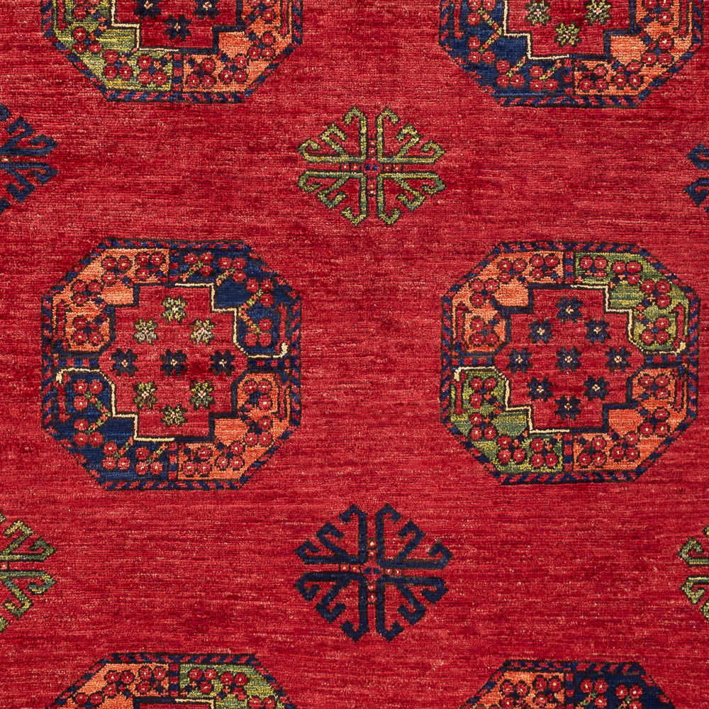 Alfombra afgana - Kunduz - 197 x 154 cm - rojo