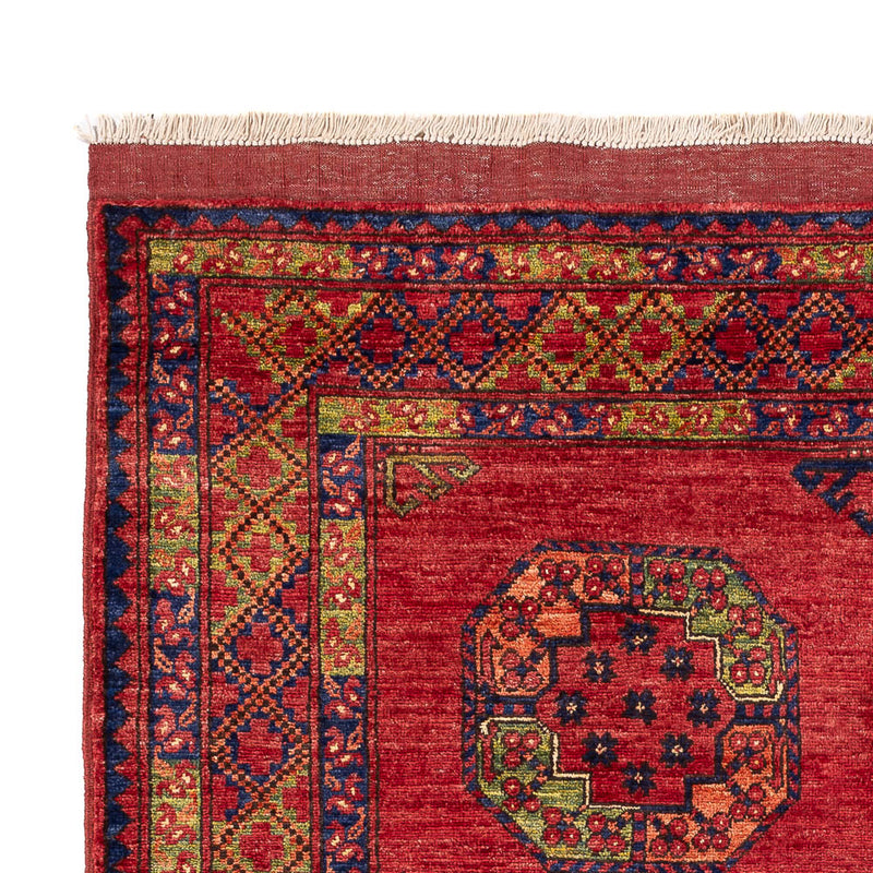Alfombra afgana - Kunduz - 197 x 154 cm - rojo