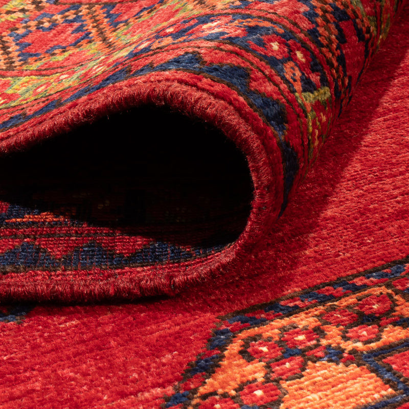 Alfombra afgana - Kunduz - 197 x 154 cm - rojo
