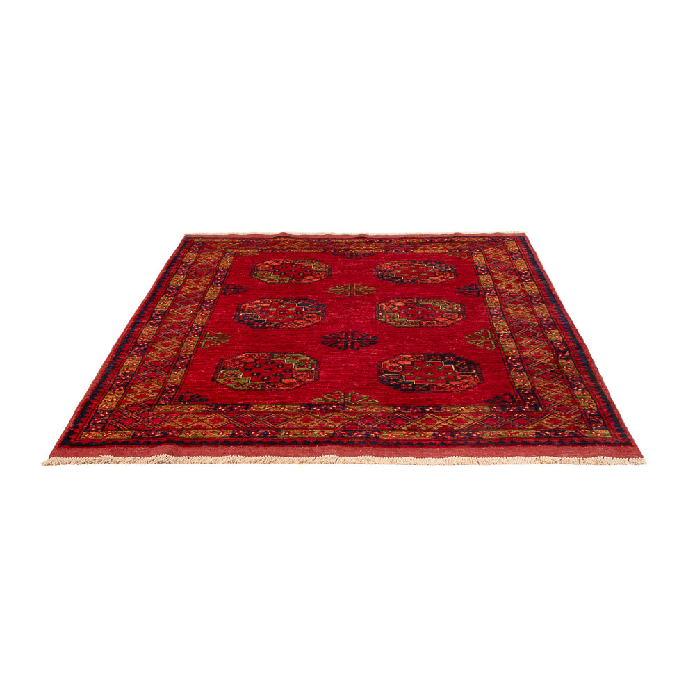 Alfombra afgana - Kunduz - 197 x 154 cm - rojo