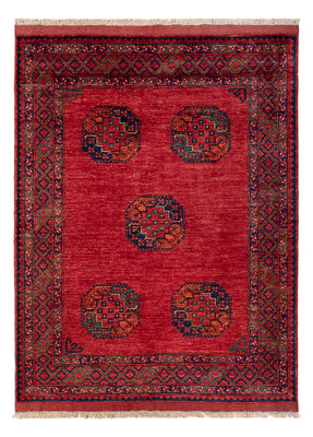 Alfombra afgana - Kunduz - 198 x 154 cm - rojo
