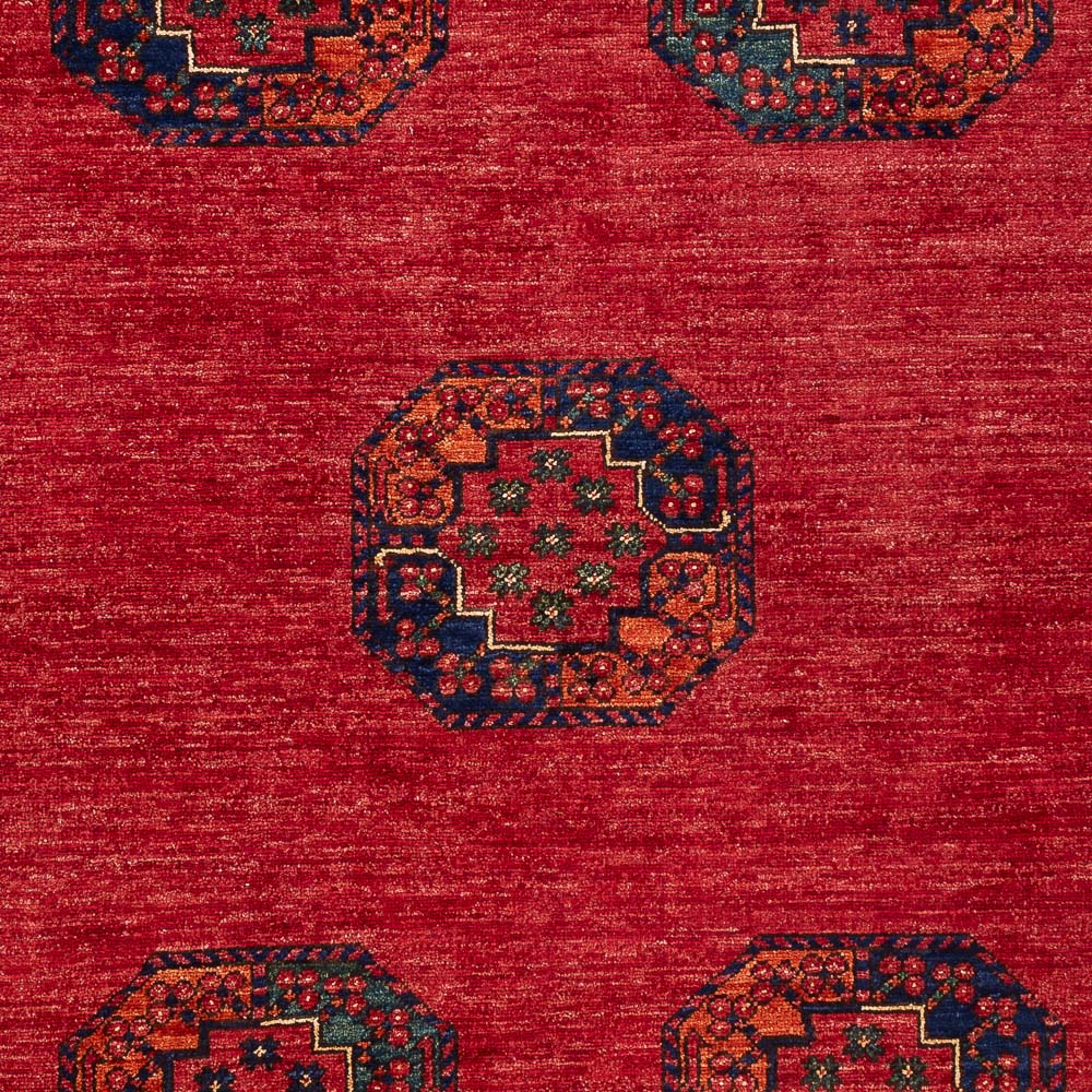 Alfombra afgana - Kunduz - 198 x 154 cm - rojo