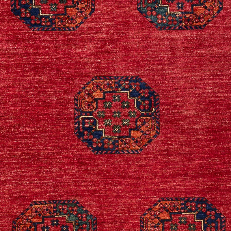 Alfombra afgana - Kunduz - 198 x 154 cm - rojo