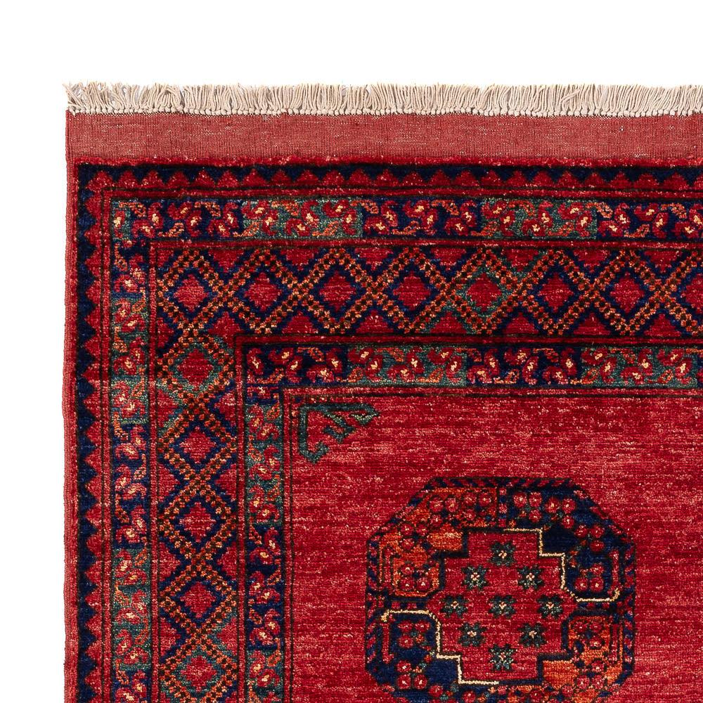 Alfombra afgana - Kunduz - 198 x 154 cm - rojo