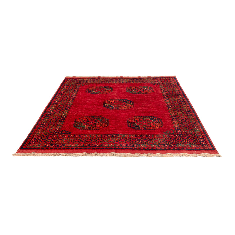 Alfombra afgana - Kunduz - 198 x 154 cm - rojo