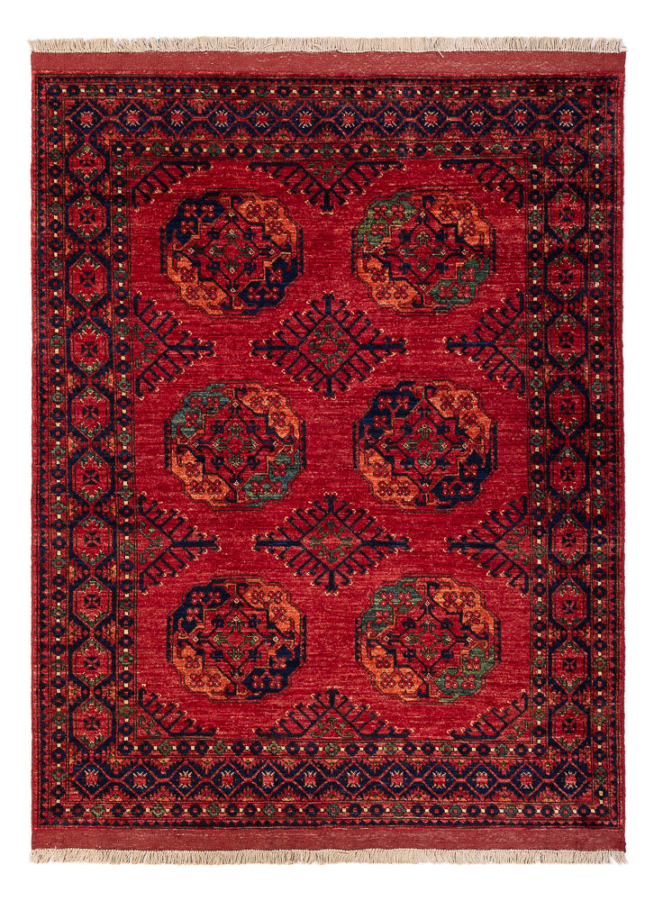 Alfombra afgana - Kunduz - 200 x 155 cm - rojo