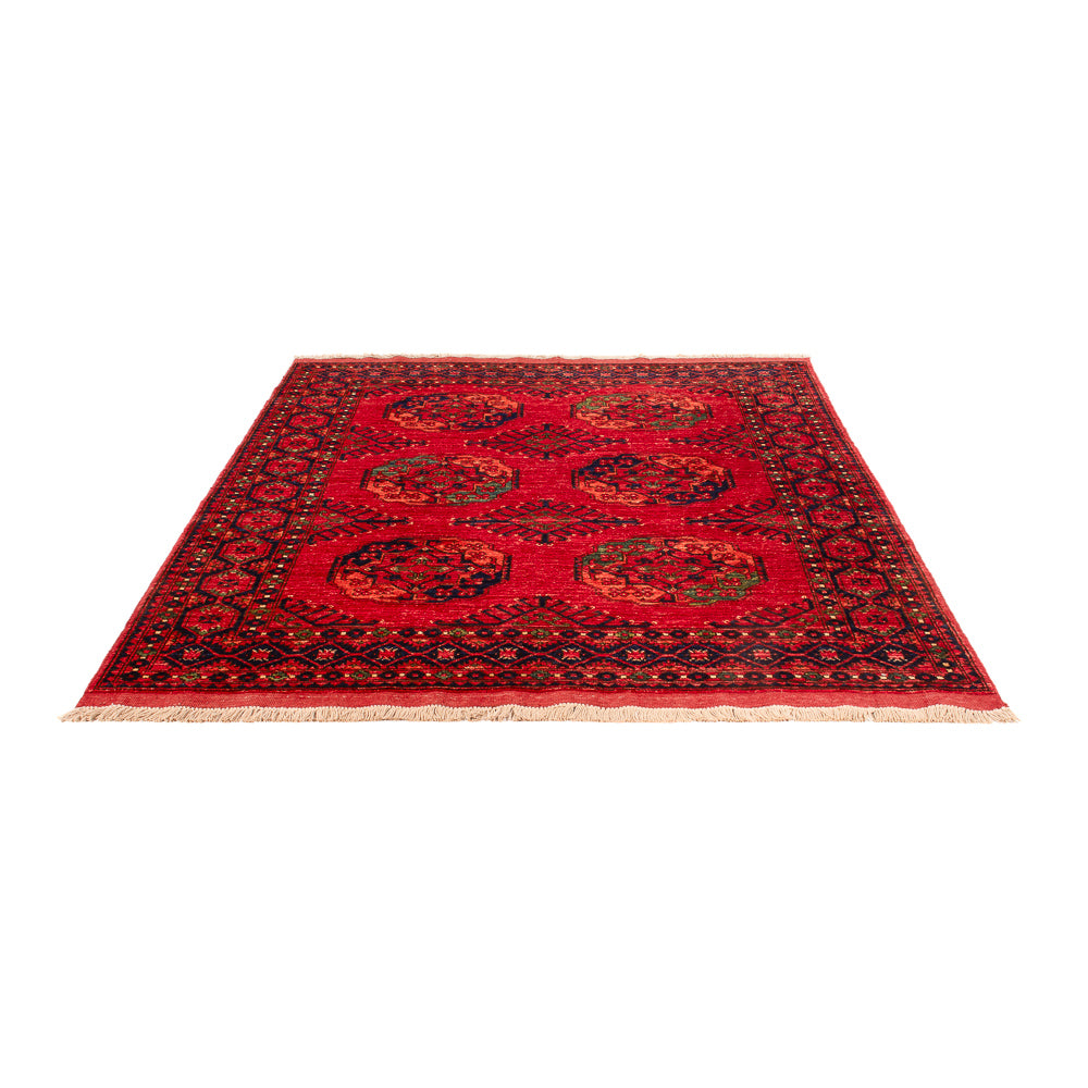Alfombra afgana - Kunduz - 200 x 155 cm - rojo