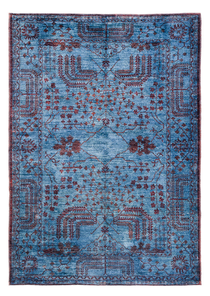 Alfombra Ziegler - Moderna - Vintage/revestido - 199 x 141 cm - azul