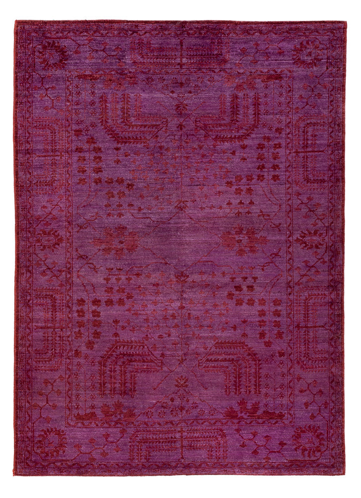 Alfombra Ziegler - Moderna - Vintage/revestido - 190 x 131 cm - púrpura