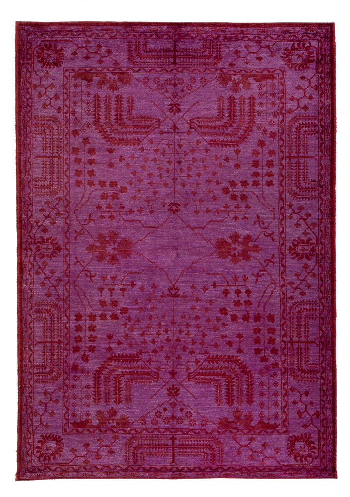 Alfombra Ziegler - Moderna - Vintage/revestido - 197 x 139 cm - púrpura