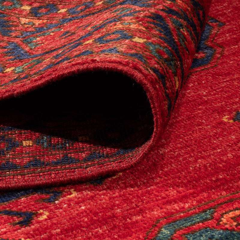 Alfombra afgana - Kunduz - 205 x 153 cm - rojo