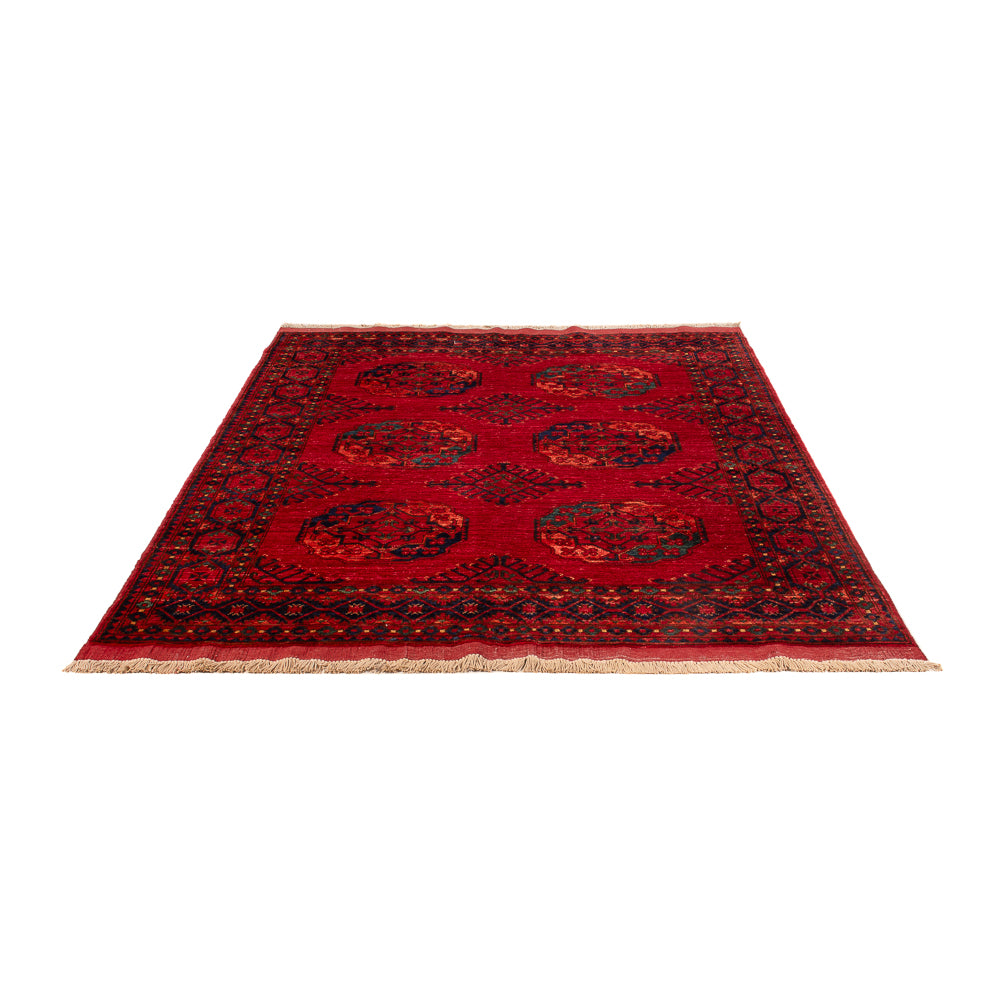 Alfombra afgana - Kunduz - 205 x 153 cm - rojo