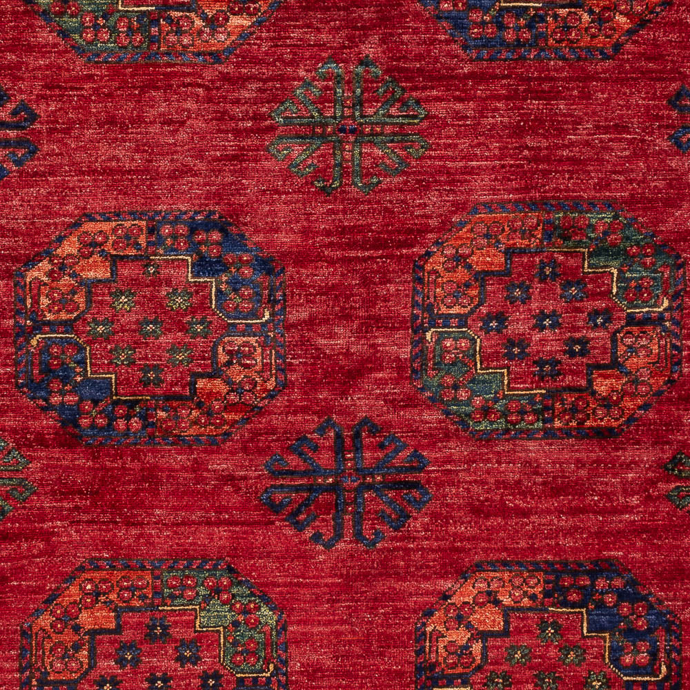 Alfombra afgana - Kunduz - 194 x 156 cm - rojo