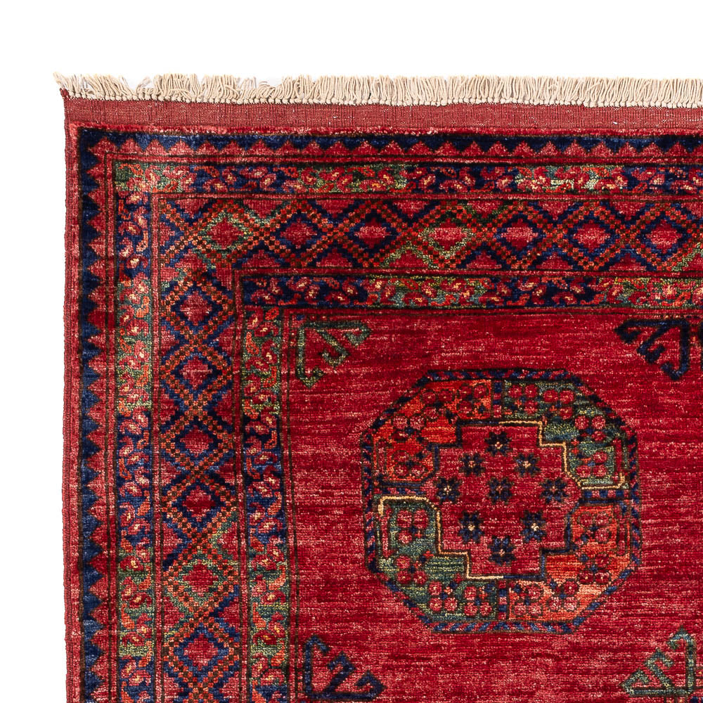 Alfombra afgana - Kunduz - 194 x 156 cm - rojo