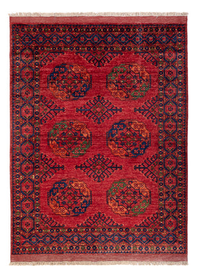 Alfombra afgana - Kunduz - 204 x 151 cm - rojo