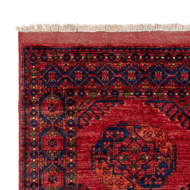 Alfombra afgana - Kunduz - 204 x 151 cm - rojo